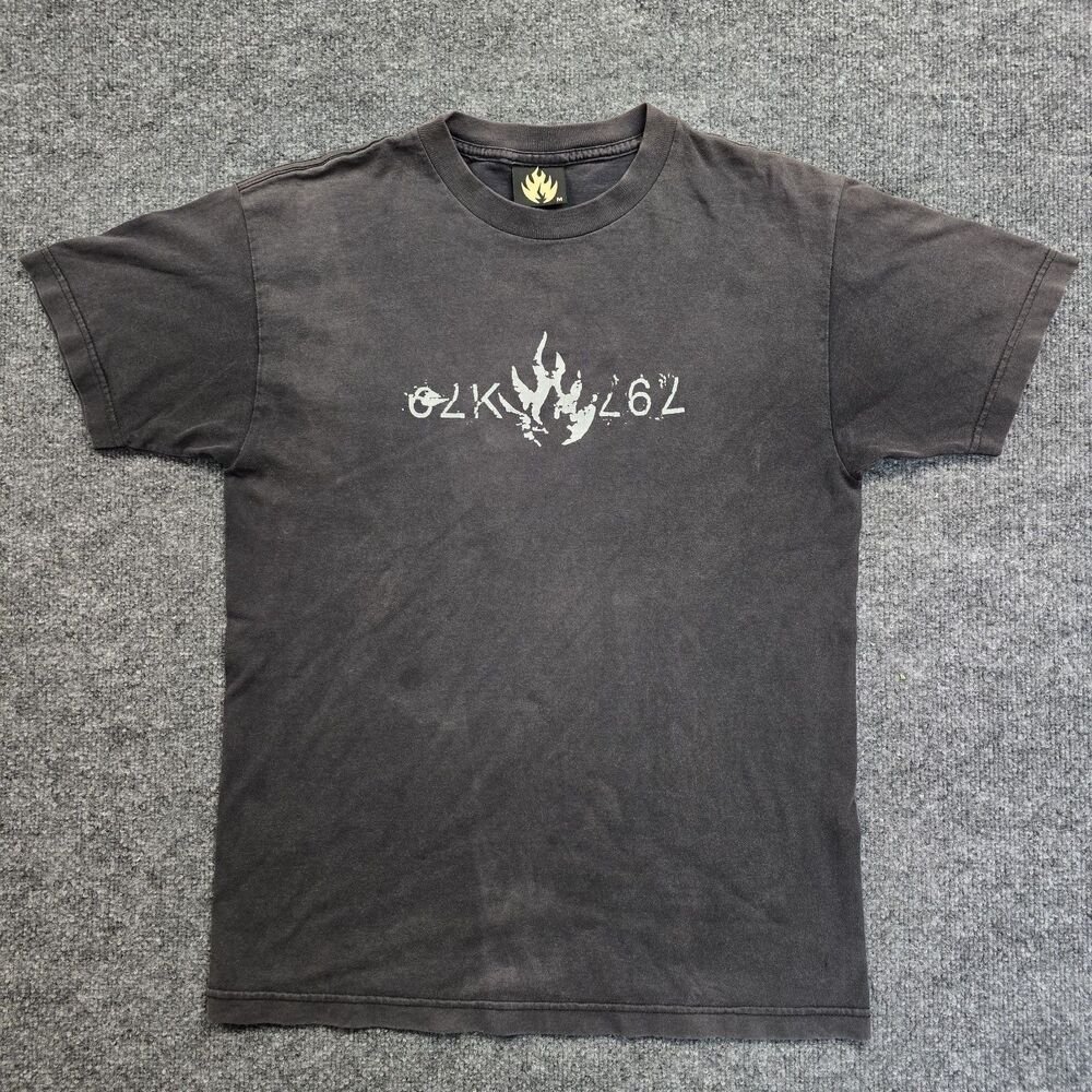 Vintage Rare Black Label Skateboards Mens Flame T-Shirt Black Size Medium